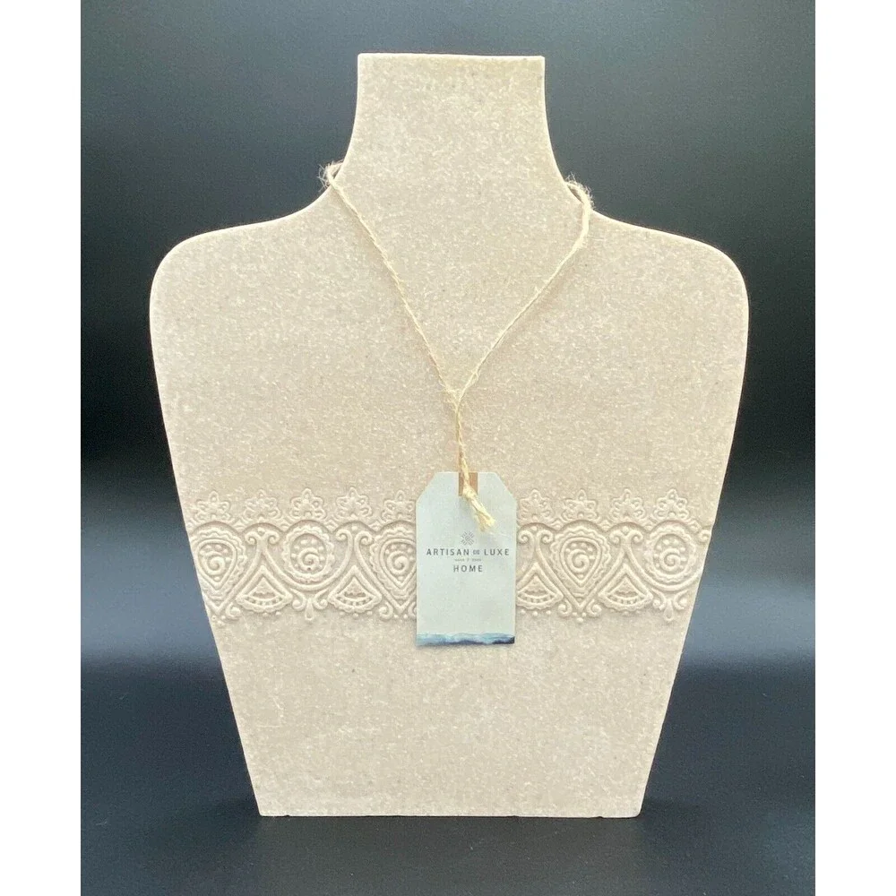 Poly-Resin Tan Necklace Display by Artisan De Luxe Home Great Condition